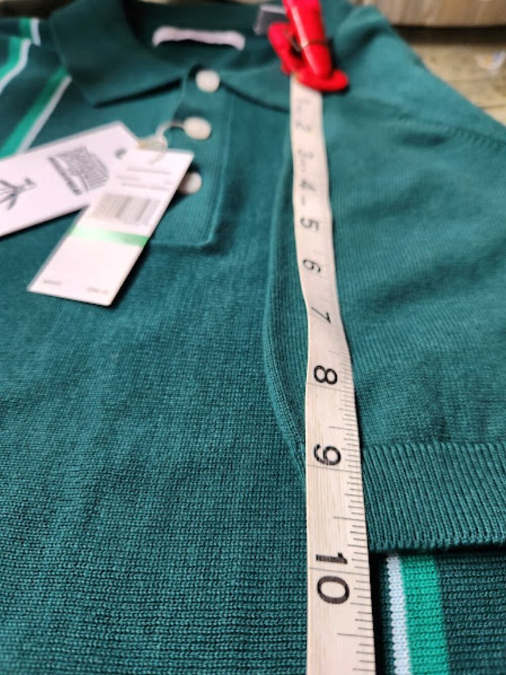 Original Penguin Munsingwear Knit Golf Polo Shirt Size Large NWT Retro Teal - Picture 5 of 9
